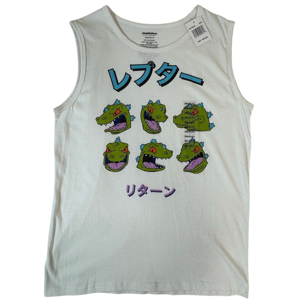 Nickelodeon Rugrats Reptar Tank Top M White Japanese Graphic NWT 2019